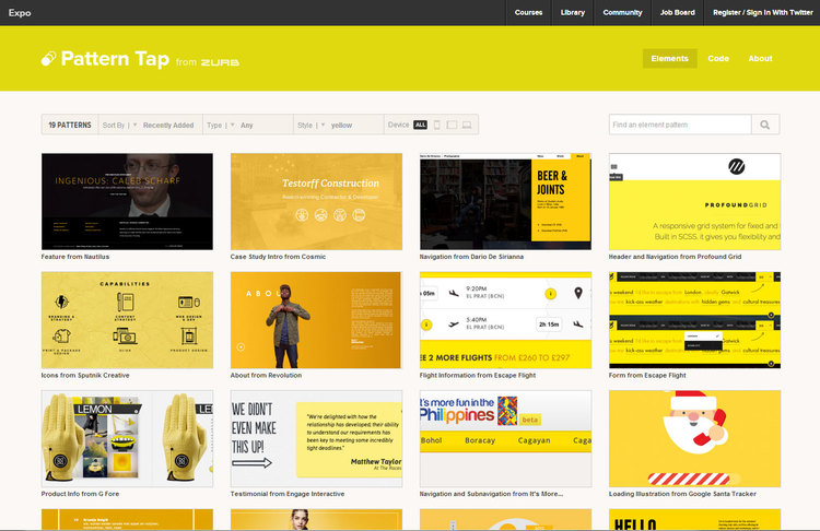 New Pattern Tap Site Lives in ZURB