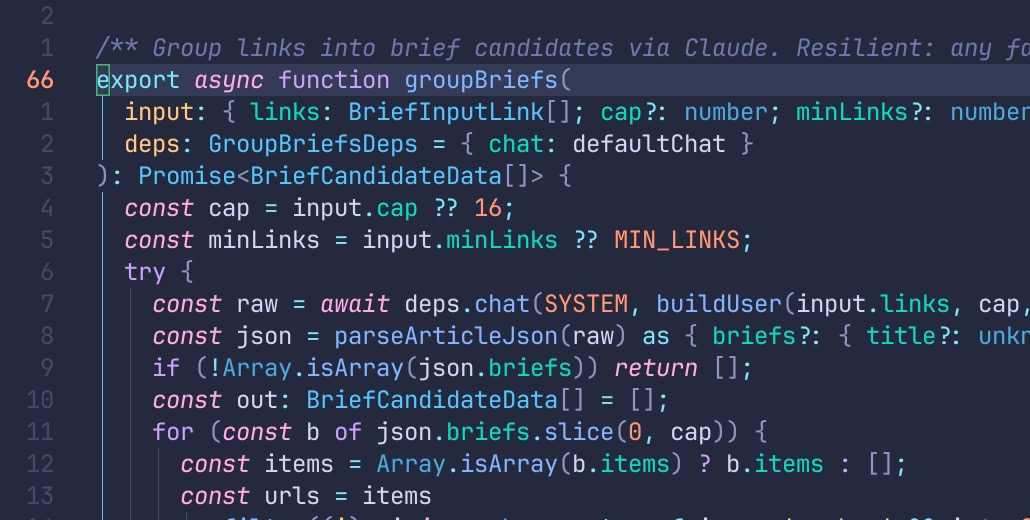 Caption: A screenshot of some of the code behind grouping links to prepare for topic generation.