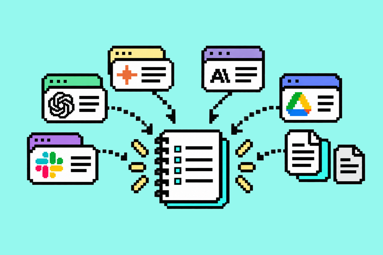 AI tools, chats, and files feeding into one shared record so decisions and reasons are not lost between generations.